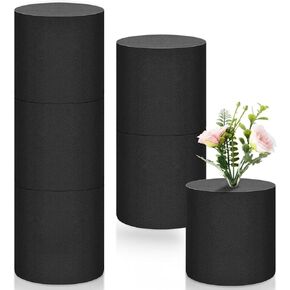 Ferrochef 6 Pcs Reusable Floral Foam Blocks Black Dry and Wet Floral Foam Blocks 3 x 3 Round for Fresh and Artificial Flower Arrangement Outdoor Flower Box Hanging Planters Wedding Home Decor in Kuwait