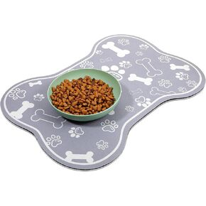 Dog Cat Food Mat Rapid Absorbent Dog Bone Shaped Placemat Water Bowl Mat No Stains Quick Dry Water Dispenser Mats Pet Accessories Supplies (15.7 × 11.8 inches/40 × 30 cm) in Saudi Arabia