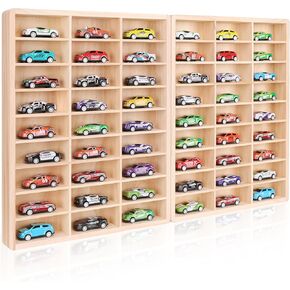 Hotwheels Wooden Display Case,54 Space,for Hotwheels Storage Display Shelf,for 1/64 Scale Toy Cars,Wall Mount ,Model car Display Organizer,Collapsible Toy Car Storage(Only case) in Saudi Arabia