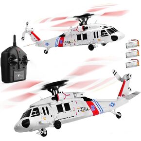 K270 UH60L Remote Controlled Helicopter 2.4Ghz 4CH RC Helicopter Heli Aileronless 6-Axis Gyroscope Air Pressure Hold Optical Flow Position 3-Batteries for Adults Beginners in Saudi Arabia