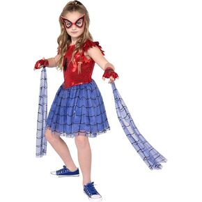 MARVEL Spider-Man Official Youth Halloween Dress - Premium Quality Printed Dress with Fabric Half Mask in Saudi Arabia