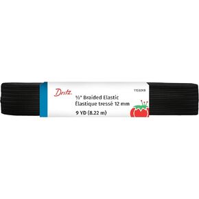 Dritz 1/2" مطاط مضفر، 9 ياردة، أسود in Saudi Arabia