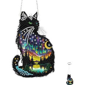 TOSTOG جميلة القط زهرة الماس الفن قلادة مجموعات للبالغين، لطيف الماس اللوحة شنقا عدة للمبتدئين، 5D DIY الحرف جوهرة الفن، للماء الملحقات الكاملة لفكرة ديكور المنزل 20 * 20 سم / 8 * 8 في in Kuwait