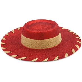 Disney Store Official Jessie Costume Hat for Kids - Toy Story 2 Inspired Red Cowboy Hat with Golden Sash & Chin Strap, Cowgirl Hats for Girls for Role Play & Dress Up in Saudi Arabia