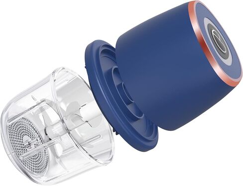 Electric Garlic Chopper, Mini Food Processor & Vegetable Chopper, 350ml Portable Cordless USB Rechargeable Garlic Chopper, Powerful Chopper for Onion, Herb, Nut, Easy to Clean Glass Container（Blue） in Saudi Arabia