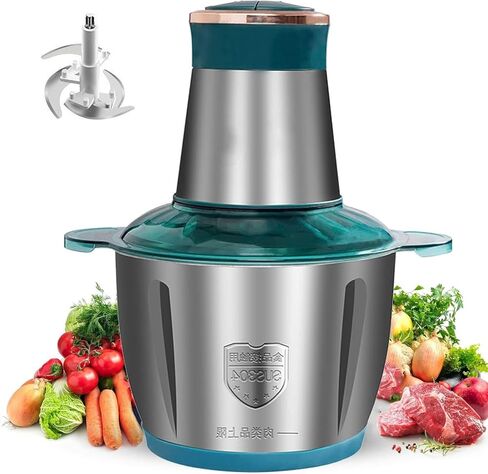 Food Processor,Electric Food Chopper,Fast Shredding for Meat, Vegetables, Fruits and Nuts,Electric Food Chopper with 4 Large Sharp Blades for Meat, Upgraded Button & Smart Overheat Protectio (3L) in Saudi Arabia