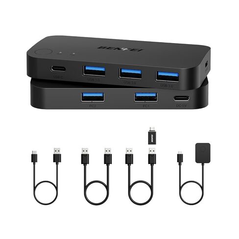 USB 3.0 Switch, USB Switcher 2 Computers Share 4 USB for PC Mouse Keyboard Printer Scanner, USB KVM Switch Selector Compatible with Windows, Mac, Linux in Saudi Arabia