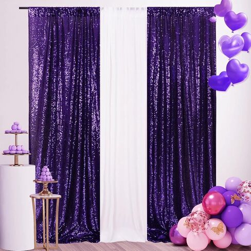 SquarePie Sequin Backdrop 10FT x 10FT Gold Photography Background Sparkly Curtain Selfie Wall for Wedding Party Decoration in Kuwait
