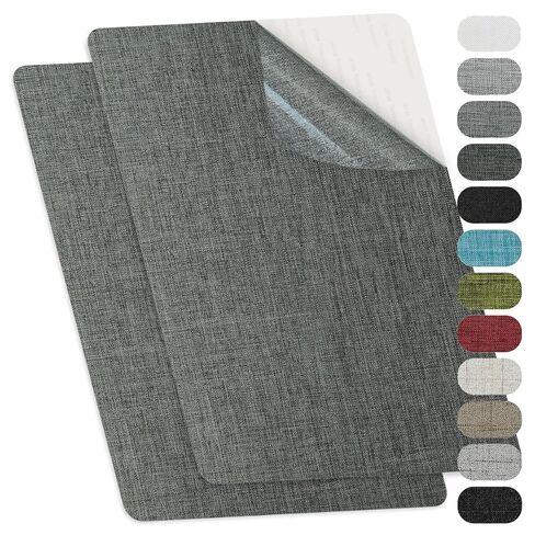 Self-Adhesive Fabric Repair Patches, Large Size 8X11 inch Linen Furniture Mending Patches, Pack of 2 Dark Grey in Saudi Arabia
