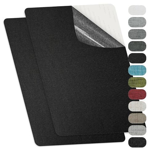 Self-Adhesive Fabric Repair Patches, Large Size 8X11 inch Linen Furniture Mending Patches, Pack of 2 Dark Grey in Saudi Arabia