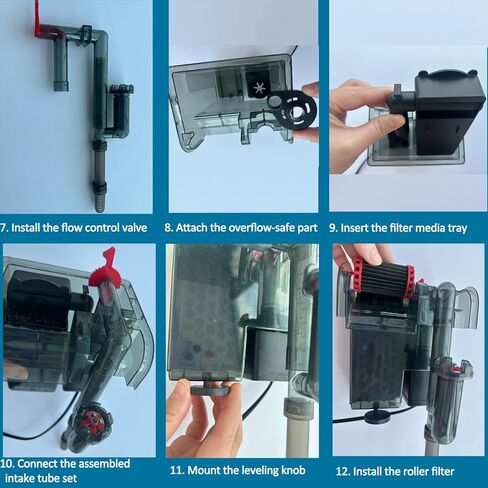 Small Fish Tank Filter, Hang On Back Aquarium Filter, Quiet Adjustable Flow Expandable Hose for 3-25 Gal, 3-Stage Filtration System with Surface Skimmer for Circulation and Aeration, 93GPH 5W in Saudi Arabia