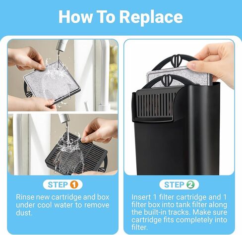 GOZILLA Aquarium Filter Cartridges,Fish Tank Filters Accessories Set,Turtle Tank Filter Replacement Includes 8 Filter Cartridges and 2 Filter Boxes.Only Suit for GZ-107 Low Water Level Tank Filter. in Saudi Arabia