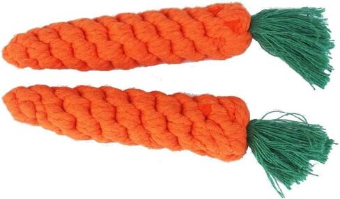 Durable Rope Dog Chew Toy Carrot Shape Teething Play Accessory for Puppies and Adult Dogs in Saudi Arabia