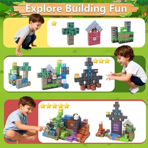 Magnetic Blocks - 150 PCS Cross Town Magnetic Building Blocks STEM Toy for Kids, Educational Construction Game Gift for Boys and Girls Age 3-12 in Saudi Arabia