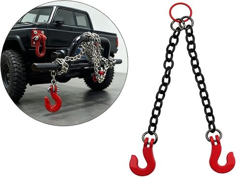 RC Model Accessories, Metal Simulation Tow Chain with Hooks Instantly Enhances Appearance for Remote Controlled Cars. Versatile Upgrade for Crawler (Double Hook) in Saudi Arabia