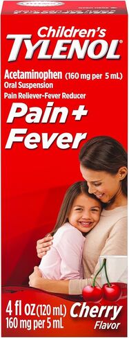 Children's Tylenol Liquid Pain Relief & Fever Medicine, Acetaminophen Oral Suspension, Dye-Free, Aspirin-Free, Ibuprofen-Free, High Fructose Corn Syrup-Free; Natural Apple Flavor, 8 fl. oz in Saudi Arabia