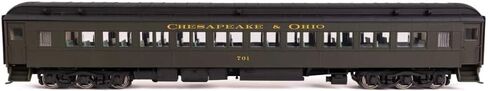Walthers Proto 920-17604 HO Scale 82' مدرب نافذة مزدوج ثقيل الوزن مصنوع من بولمان - مضاء - جاهز للتشغيل - تشيسابيك وأوهايو (أخضر) #701 in Saudi Arabia