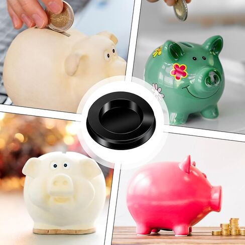 15pcs Round Piggy Bank Closure Plug Piggy Bank Stoppers Rubber Plugs Money Saving Box Plug Cover 1.45" Outer Diameter (Black) in Saudi Arabia