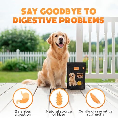 Organic Pumpkin for Dogs & Cats (8.82 oz) - Pumpkin Powder Including Seed & Apple - Supports Stool & Gut Health - Use on Food as Dog Fiber Supplement or Mix with Water for Puree in Saudi Arabia