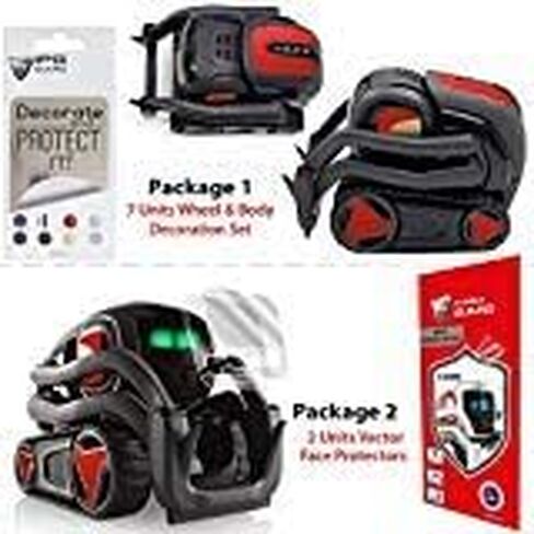 IPG لـ Vector Robot Face Screen Guard مجموعة أدوات الديكور من الهجمات غير المتوقعة للأطفال والحيوانات الأليفة. تتضمن مجموعة العجلات والجسم 7 وحدات شارات + وحدتين واقي شاشة (أحمر) in Kuwait