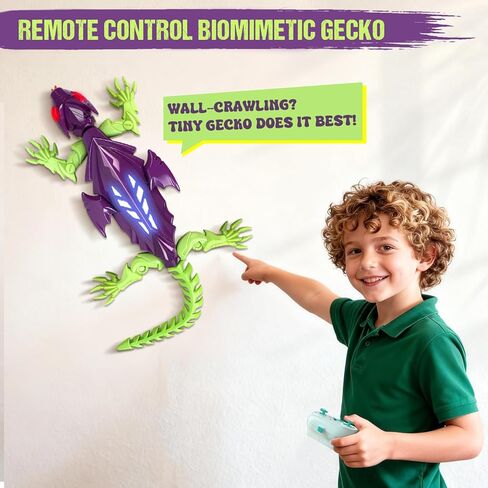 أبو بريص تسلق الجدار المجنح - سحلية الروبوت الزاحف على الحائط التفاعلية RC، ألعاب Geckos RC للأولاد والبنات والمراهقين الذين تتراوح أعمارهم بين 3 سنوات فما فوق، هدايا عيد الهالوين وسلة عيد الفصح وحشوات تخزين in Saudi Arabia