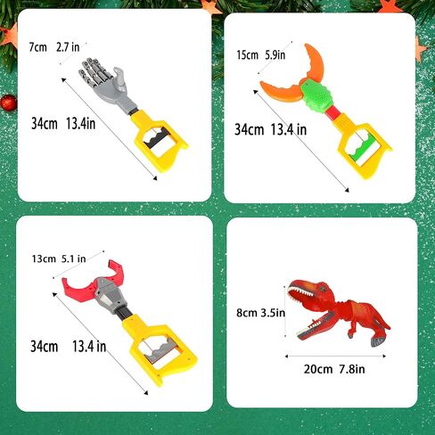 Interactive Toy Claw Grabber 3-Piece Set, 13.4Inches Long - Robotic Hand Toy,Fun Early Learning and Hand-Eye Coordination play, strong grasping tool,ideal toy for Boys & Girls Aged 5+ Years Old in Kuwait