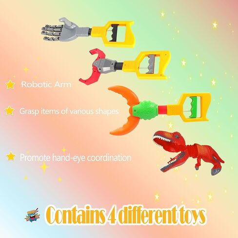 Interactive Toy Claw Grabber 3-Piece Set, 13.4Inches Long - Robotic Hand Toy,Fun Early Learning and Hand-Eye Coordination play, strong grasping tool,ideal toy for Boys & Girls Aged 5+ Years Old in Kuwait
