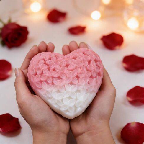 3PCS Heart Shape Silicone Candle Molds Heart Silicone Mold for Candle Making Valentine's Day Candle Making Mould Hearts Soap Silicone Molds DIY Craft Resin Mold for Candles Soap Clay Craft Epoxy Resin in Saudi Arabia