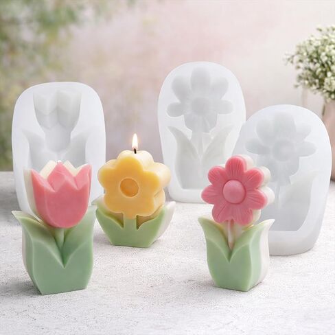 3PCS Heart Shape Silicone Candle Molds Heart Silicone Mold for Candle Making Valentine's Day Candle Making Mould Hearts Soap Silicone Molds DIY Craft Resin Mold for Candles Soap Clay Craft Epoxy Resin in Saudi Arabia