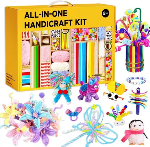 Fusihey Craft Supplies for Kids – Kids Craft Kit Box with 3000+ Pieces, Arts and Crafts Kit for Kids Ages 4‑8 & 8‑12, Storage Craft Box for Girls Boys, Bulk Art Materials Set Gift in Saudi Arabia