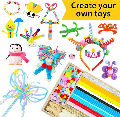 Fusihey Craft Supplies for Kids – Kids Craft Kit Box with 3000+ Pieces, Arts and Crafts Kit for Kids Ages 4‑8 & 8‑12, Storage Craft Box for Girls Boys, Bulk Art Materials Set Gift in Saudi Arabia