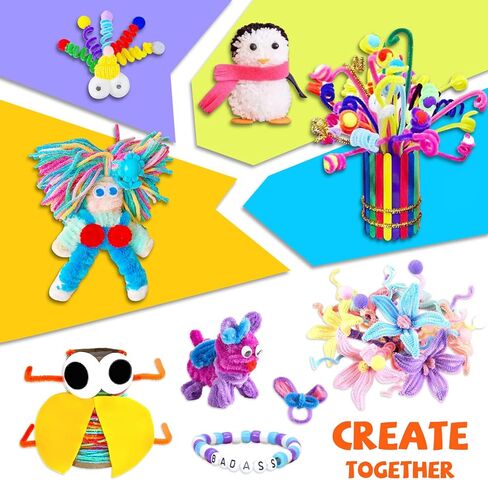 Fusihey Craft Supplies for Kids – Kids Craft Kit Box with 3000+ Pieces, Arts and Crafts Kit for Kids Ages 4‑8 & 8‑12, Storage Craft Box for Girls Boys, Bulk Art Materials Set Gift in Saudi Arabia