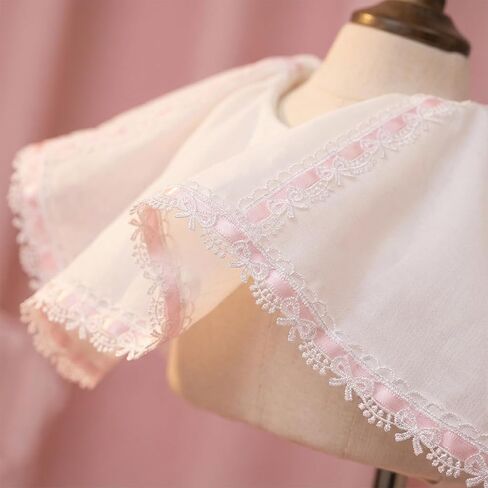 Pink Lace Trim 2 Yards White Bow Lace Ribbon Vintage Pink Ribbon Trim for Sewing for DIY Packaging, Wedding Decorations, Party Decorations, Bouquet Wrapping, Sewing Accessories in Saudi Arabia