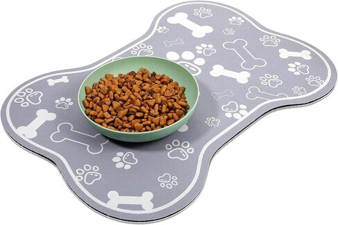 Dog Cat Food Mat Rapid Absorbent Dog Bone Shaped Placemat Water Bowl Mat No Stains Quick Dry Water Dispenser Mats Pet Accessories Supplies (15.7 × 11.8 inches/40 × 30 cm) in Saudi Arabia