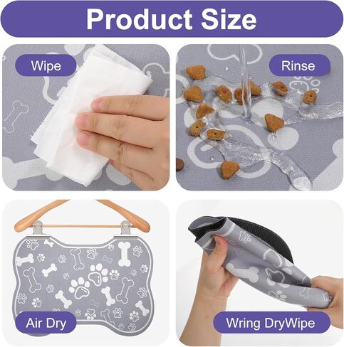 Dog Cat Food Mat Rapid Absorbent Dog Bone Shaped Placemat Water Bowl Mat No Stains Quick Dry Water Dispenser Mats Pet Accessories Supplies (15.7 × 11.8 inches/40 × 30 cm) in Saudi Arabia