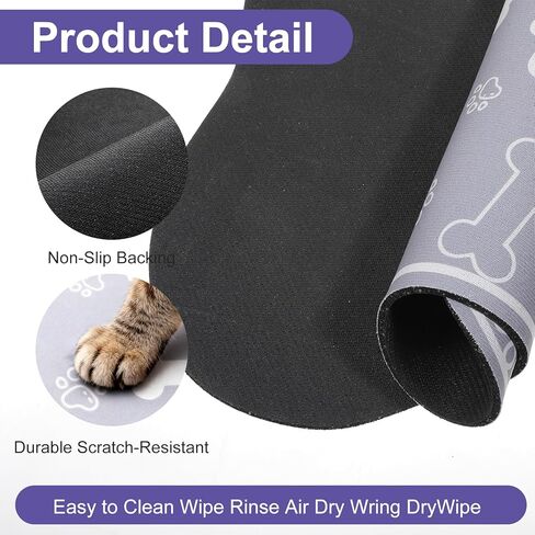 Dog Cat Food Mat Rapid Absorbent Dog Bone Shaped Placemat Water Bowl Mat No Stains Quick Dry Water Dispenser Mats Pet Accessories Supplies (15.7 × 11.8 inches/40 × 30 cm) in Saudi Arabia