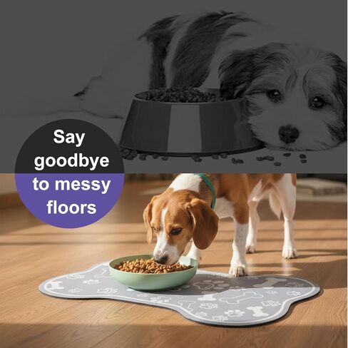 Dog Cat Food Mat Rapid Absorbent Dog Bone Shaped Placemat Water Bowl Mat No Stains Quick Dry Water Dispenser Mats Pet Accessories Supplies (15.7 × 11.8 inches/40 × 30 cm) in Saudi Arabia