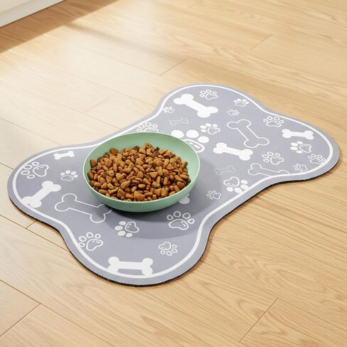 Dog Cat Food Mat Rapid Absorbent Dog Bone Shaped Placemat Water Bowl Mat No Stains Quick Dry Water Dispenser Mats Pet Accessories Supplies (15.7 × 11.8 inches/40 × 30 cm) in Saudi Arabia