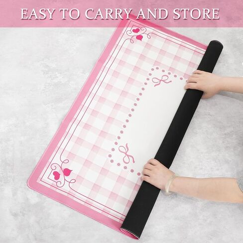 JarThenaAMCS عيد الحب الوردي القوس منقوشة جونغ حصيرة مع حقيبة حمل 31.5 "× 31.5" Preppy Coquette الجدول حصيرة عدم الانزلاق لعبة غطاء الطاولة لألعاب لوحة البطاقة والبلاط in Saudi Arabia