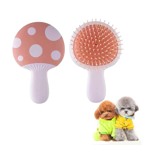 فرشاة العناية بالكلاب الصغيرة، فرشاة على شكل فطر لفك تشابك شعر الكلاب الرطبة أو الجافة - مثالية لشيه تزوس، كلاب اليوركشاير، مالتيبو - فرش شعر مثالية للسلالات المالطية الصغيرة (وردي) in Kuwait