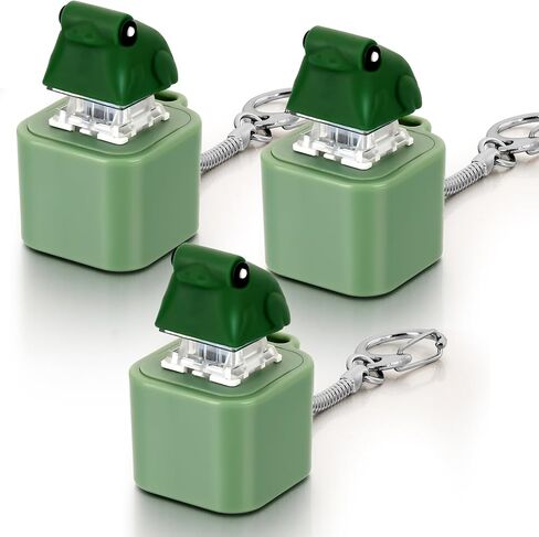 3 قطع من سلسلة مفاتيح الضفدع النعيق، صانع الضوضاء، لعبة الضفدع الململة القابلة لإعادة الشحن للبالغين، أداة النقر على لوحة المفاتيح مع أضواء ملونة، لعبة حسية ممتعة ومحمولة لتخفيف القلق in Kuwait