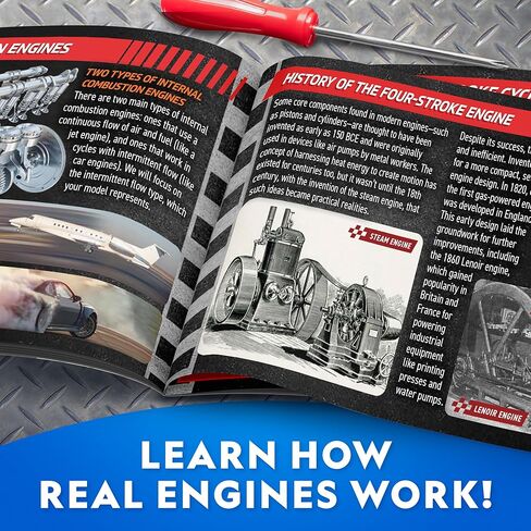 National Geographic 4-Cylinder Engine Building Kit – 175+ Piece Working Model with Moving Parts, Clear Visible Engine Model, STEM Building Toy with Tools & Learning Guide for Kids in Kuwait