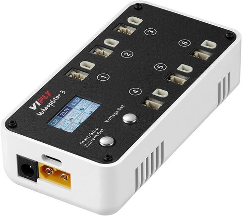 WhoopStor 3 Combo، طقم شاحن بطارية 1S يتضمن شاحن تخزين 6 منافذ وشاحن حائط USB C سريع الحجم قابل للطي بقدرة 65 وات in Kuwait