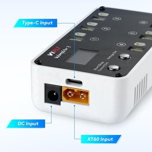 WhoopStor 3 Combo، طقم شاحن بطارية 1S يتضمن شاحن تخزين 6 منافذ وشاحن حائط USB C سريع الحجم قابل للطي بقدرة 65 وات in Kuwait