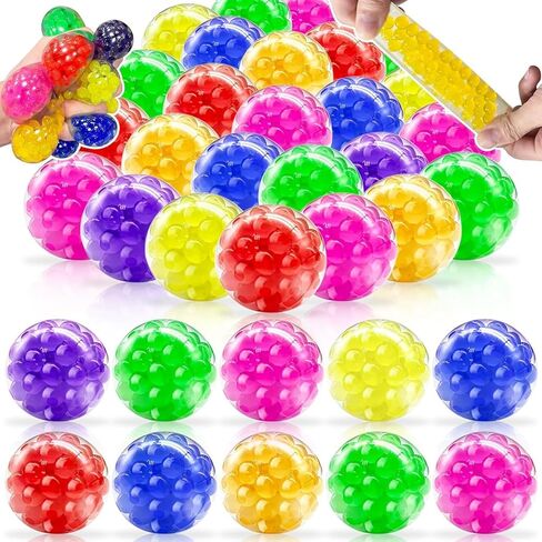 28 Pack Easter Toys for Kids Teens, Easter Basket Stuffers Essential 7 Colors Fidget Stress Balls Anxiety Stress Relief Squeeze Balls Easter Eggs Fillers for Boys Girls Easter Eggs Hunt Party Favors in Saudi Arabia