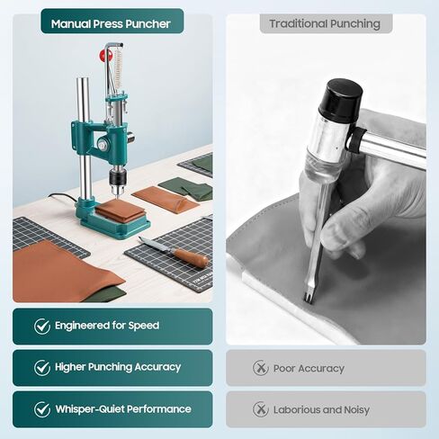 ثقب ضغط جلدي، 352.74 رطلًا ثقب ضغط يدوي مع ظرف تثبيت 0.5-13 مم، من أجل فتحات تثقيب الجلود اليدوية مع ظرف المثقاب in Kuwait