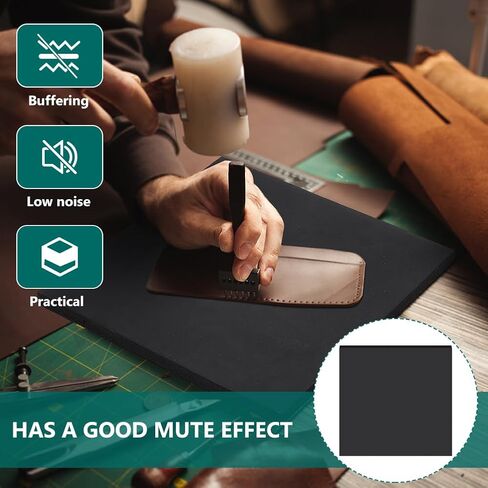 BENECREAT Square Leather Punch Pad, Rubber Shock Absorber Sound Isolation Pad, Stamping Handmade Craft Leather Tool for Hammering, Shaping, Flattening, 300x300x10mm/ 11.8x11.8x0.4 Inch in Saudi Arabia