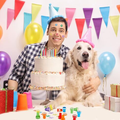 48 Pcs Dog Paw Print Stamp Self Inking Stamps Teacher Mini Stamps Colorful Party Favors Assorted Stamp Set for Classroom Party Educational Learning Activities in Saudi Arabia