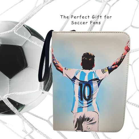 Soccer Card Binder 440 Pockets- Waterproof Trading Card Album with 55 Removable Sleeves Fit - 3 Rings with Zipper -Compatible with Topps Sports Cards Collection in Kuwait