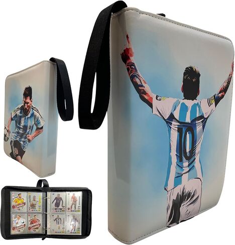 Soccer Card Binder 440 Pockets- Waterproof Trading Card Album with 55 Removable Sleeves Fit - 3 Rings with Zipper -Compatible with Topps Sports Cards Collection in Kuwait